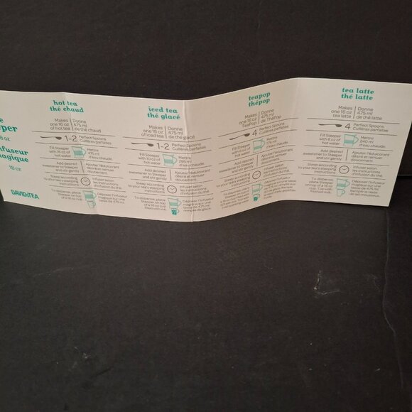 Davids Tea The Steeper BPA-free Tritan Clear 18 oz Recipe Card Latte Pop Iced - Picture 8 of 11